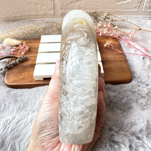 Gorgeous Large Agate with Druzy Flame/Free Form - Picture 6 of 6